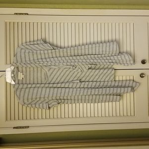 DKNY grey striped cotton top Size L